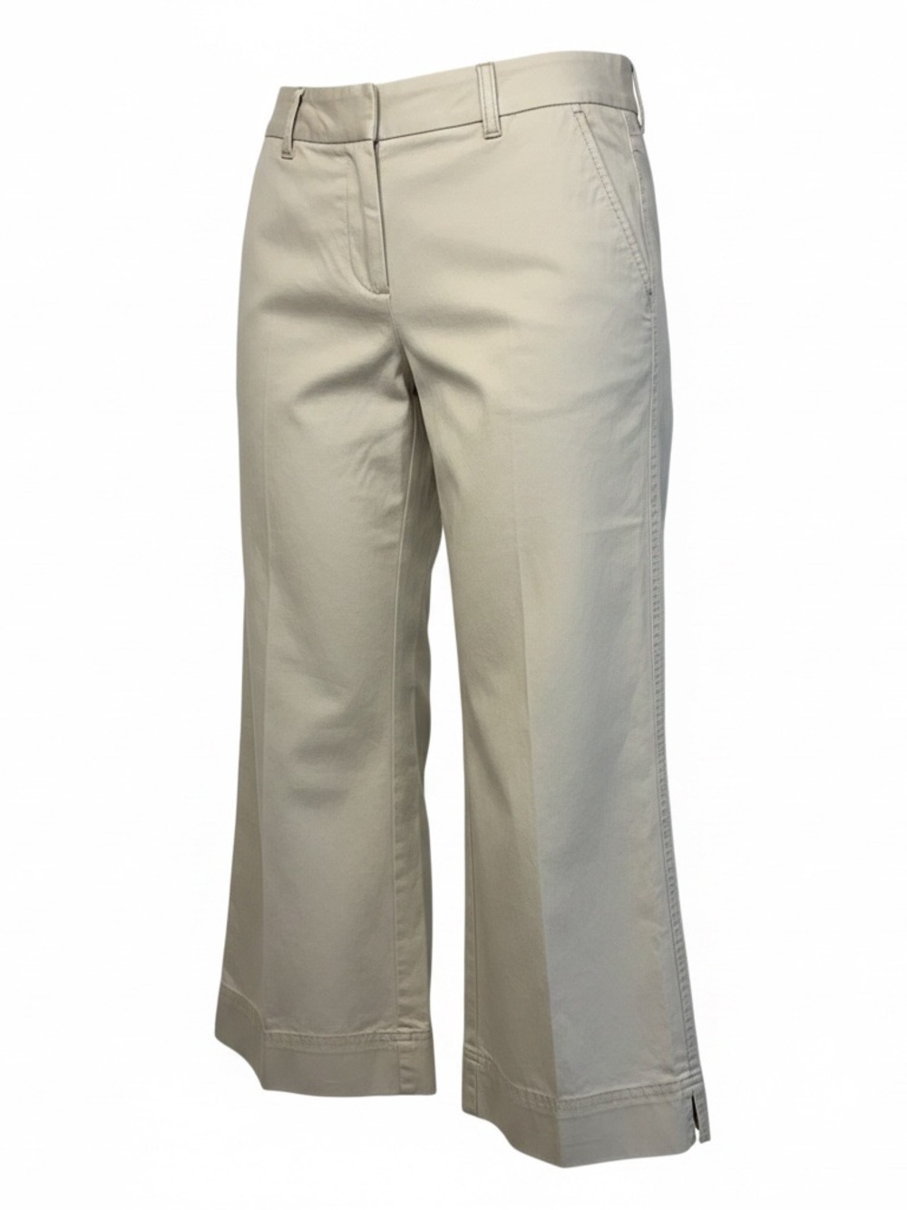 Eddie Bauer Cropped Wide-Leg Pants in Light Beige